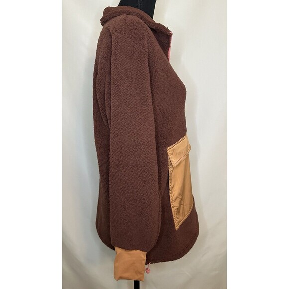 AERIE Oversized Sherpa Colorblock Pockets 1/2 Zip Pullover Sweater XS NWT - Picture 4 of 9